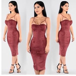 💙 FASHION NOVA BLUE faux suede midi